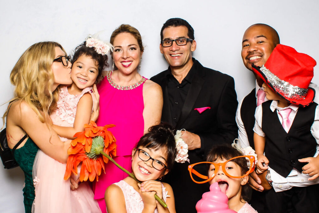 Family photo at luxury print photo booth event