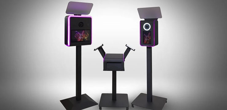 Infinite and Venture booths with printer stand