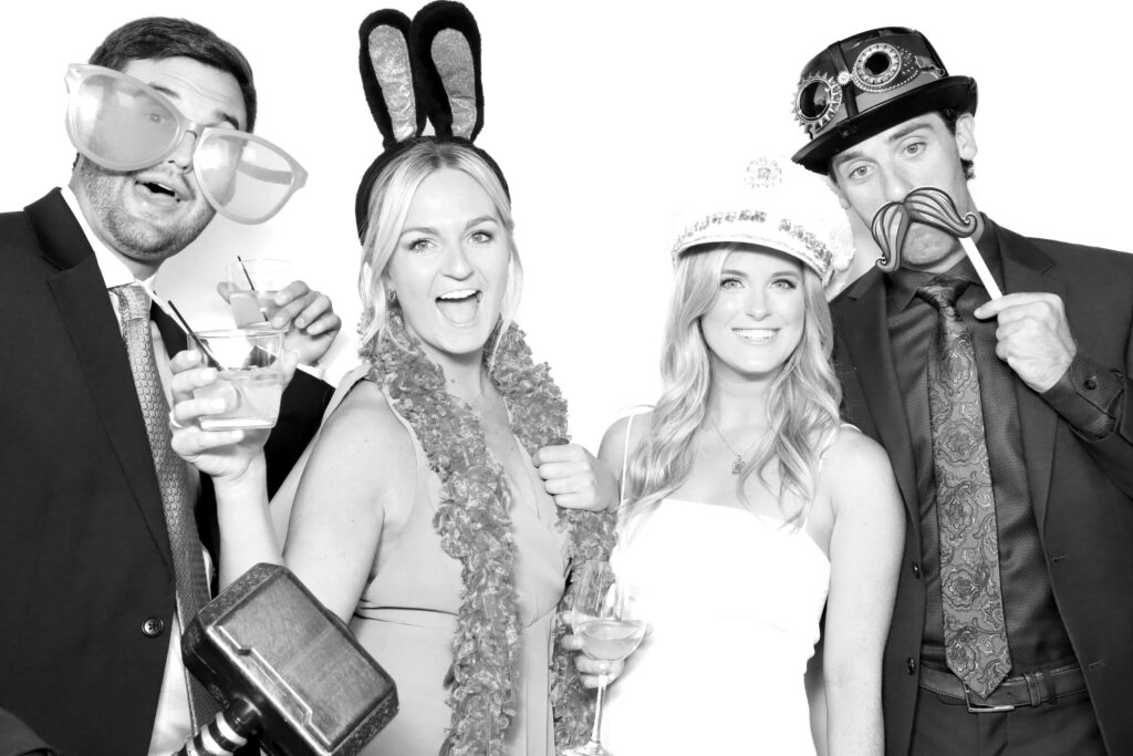 Black and white Peek a Booth print photo booth experience