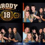 Friends posing for photos at Brody’s 18th birthday party.
